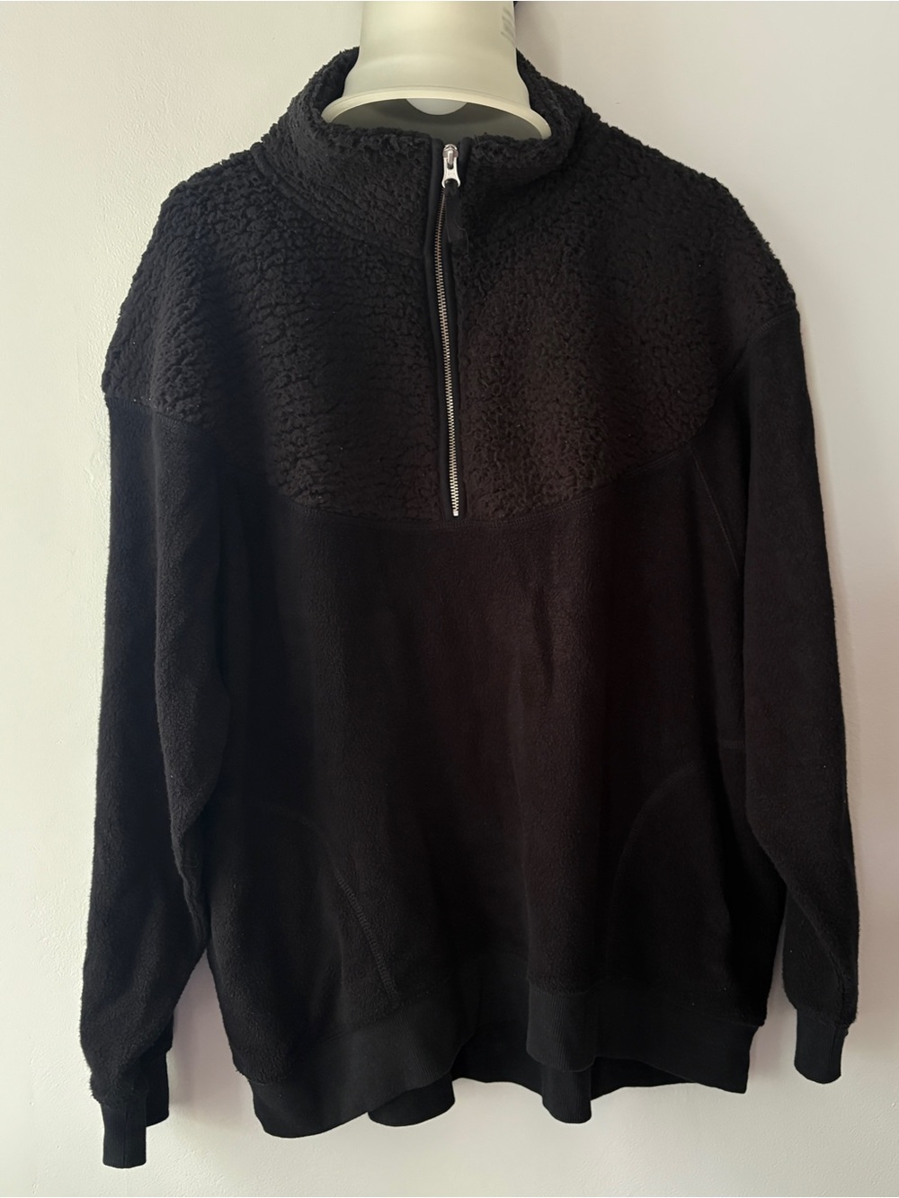 Aerie Black Half-Zip Fleece Pullover